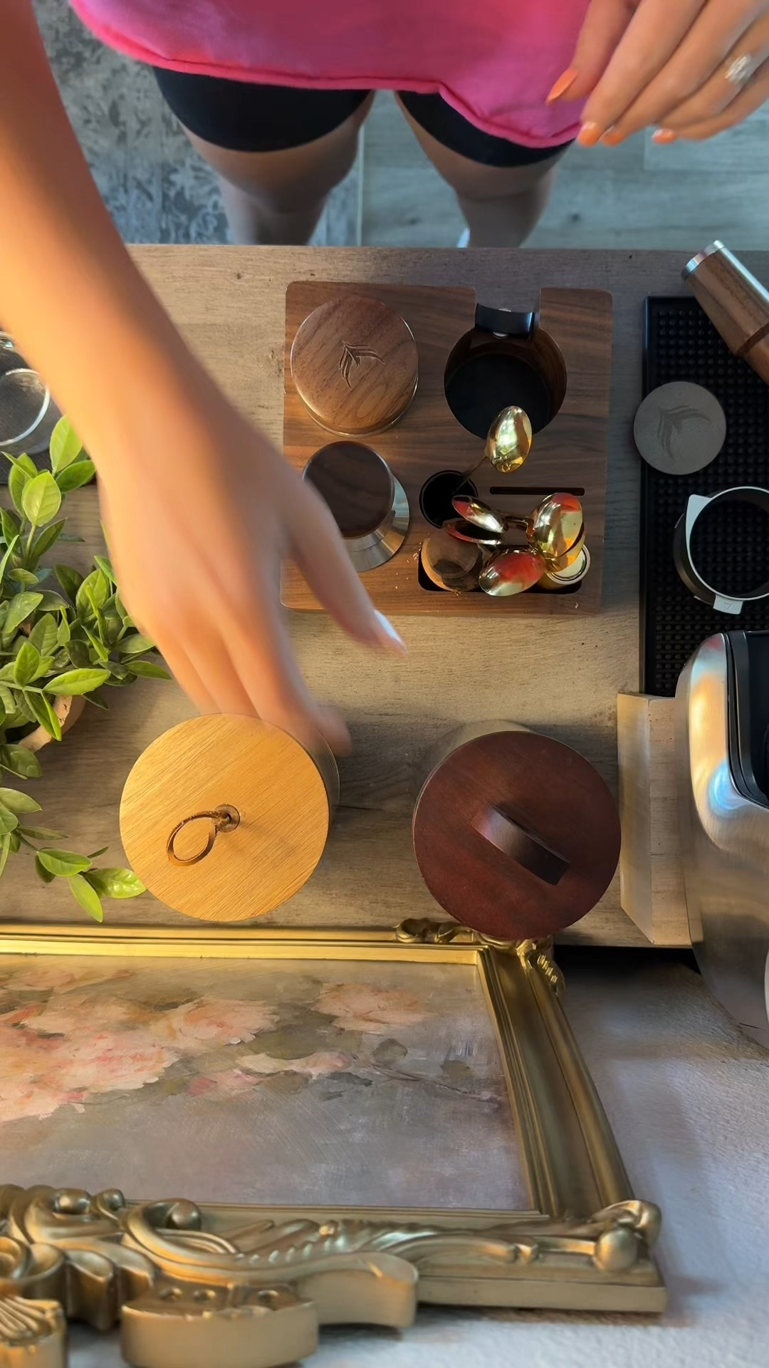 Full coffee/espresso bar setup for at home coffee ☕️ #coffeebar #espressomachine #espressosetup 

#LTKHome