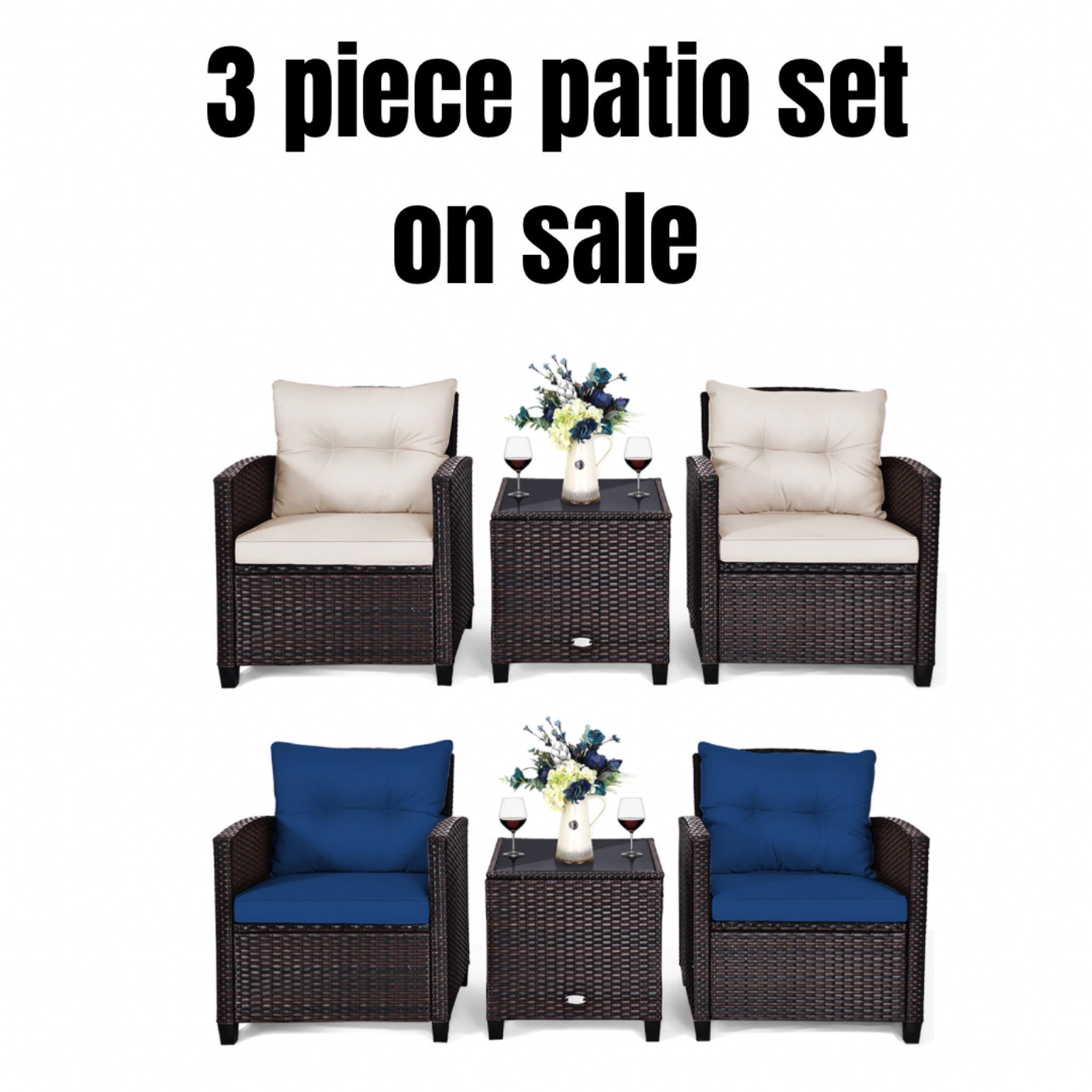 This 3 piece patio set is under $200! Comes in several colors. | patio | patio furniture | patio set | furniture set | furniture sale | outdoor furniture | 

#LTKSeasonal #LTKhome #LTKsalealert