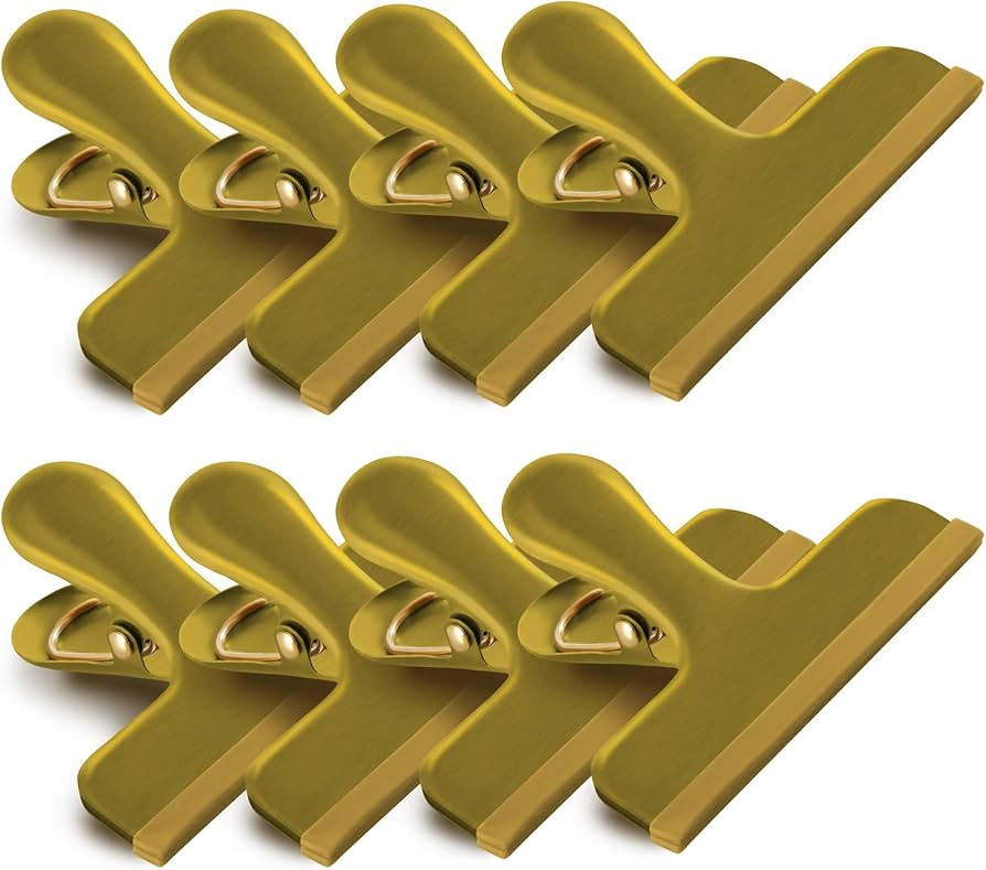 HOUSE AGAIN 8 Pack Stainless Steel Chip Bag Clips Covered with Silicone - NO More Sharp Edges - C... | Amazon (US)