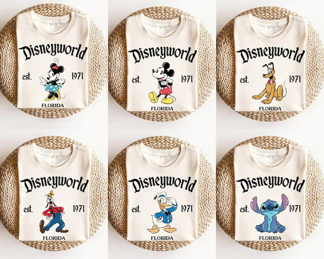 Retro Disneyworld Est 1971 Shirt, Mickey and Friends Shirt, Disney All Characters Shirt, Disney G... | Etsy (US)