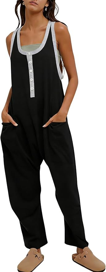 AMEBELLE Womens Colorblock Casual Harem Overalls Sleeveless Jumpsuit Romper Adjustable Straps wit... | Amazon (US)