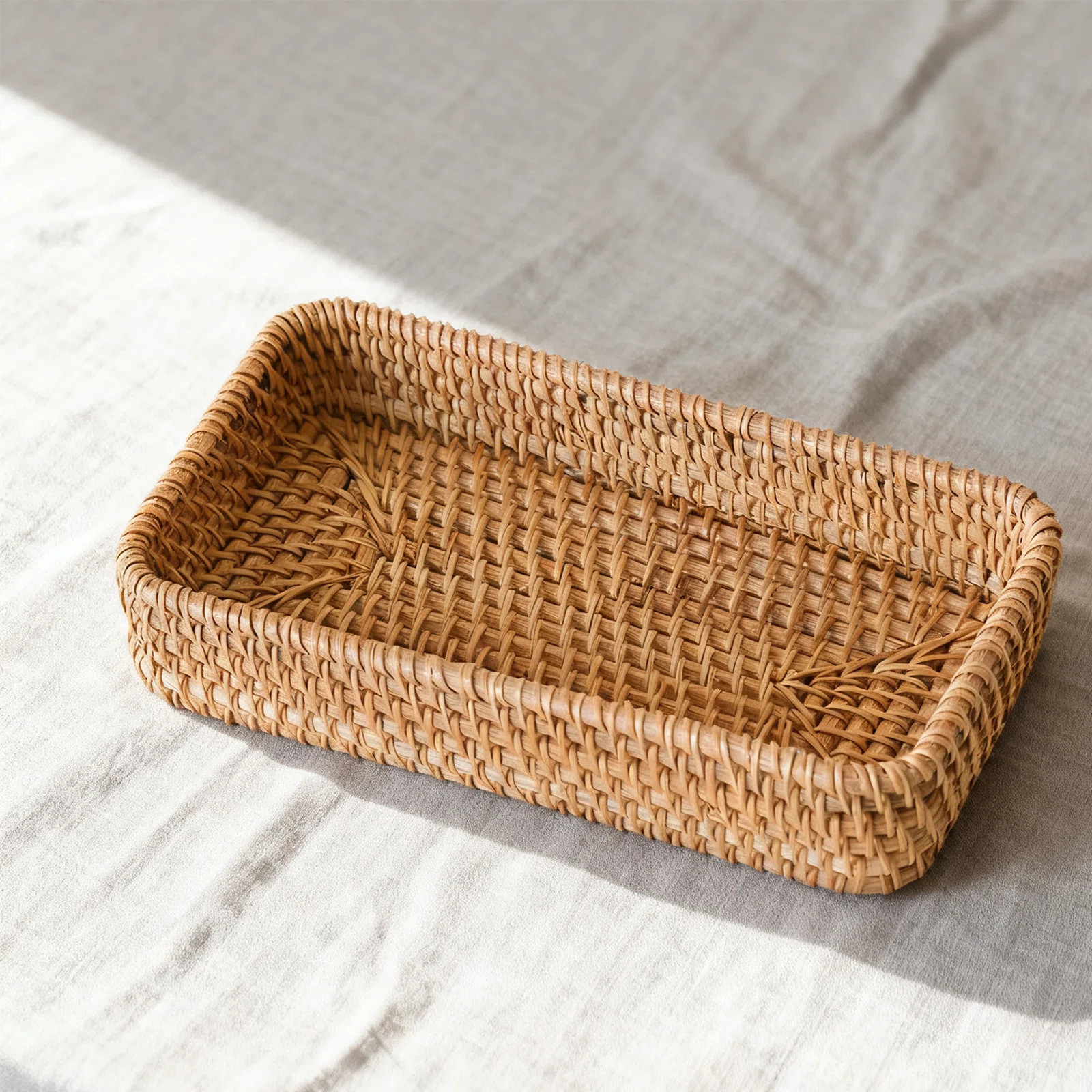 Christmas Small Rattan Serving Tray 8.2X4.3 Inch, Handwoven Wicker Decorative Tray For Jewelry Pe... | Wayfair North America