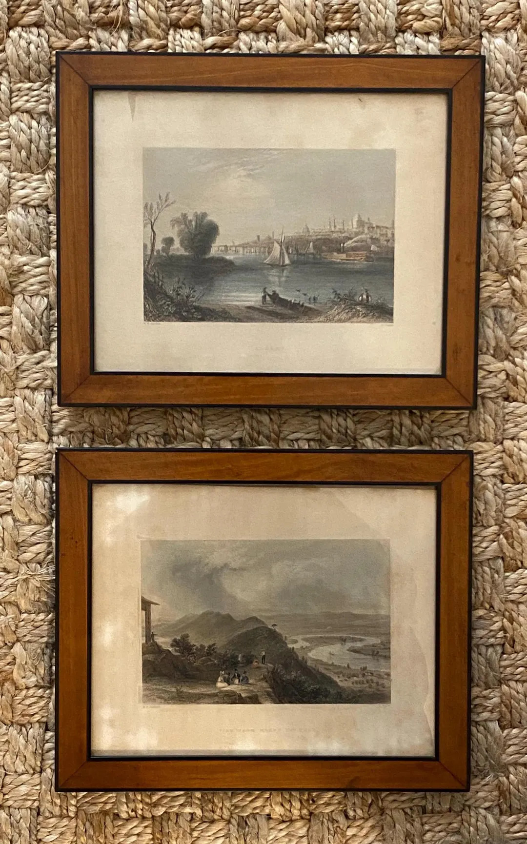 Antique Framed Etchings: Set of 2. “Albany” and “Mount Holyoke”, 1839 W.H. Bartlett Print... | Etsy (Global)