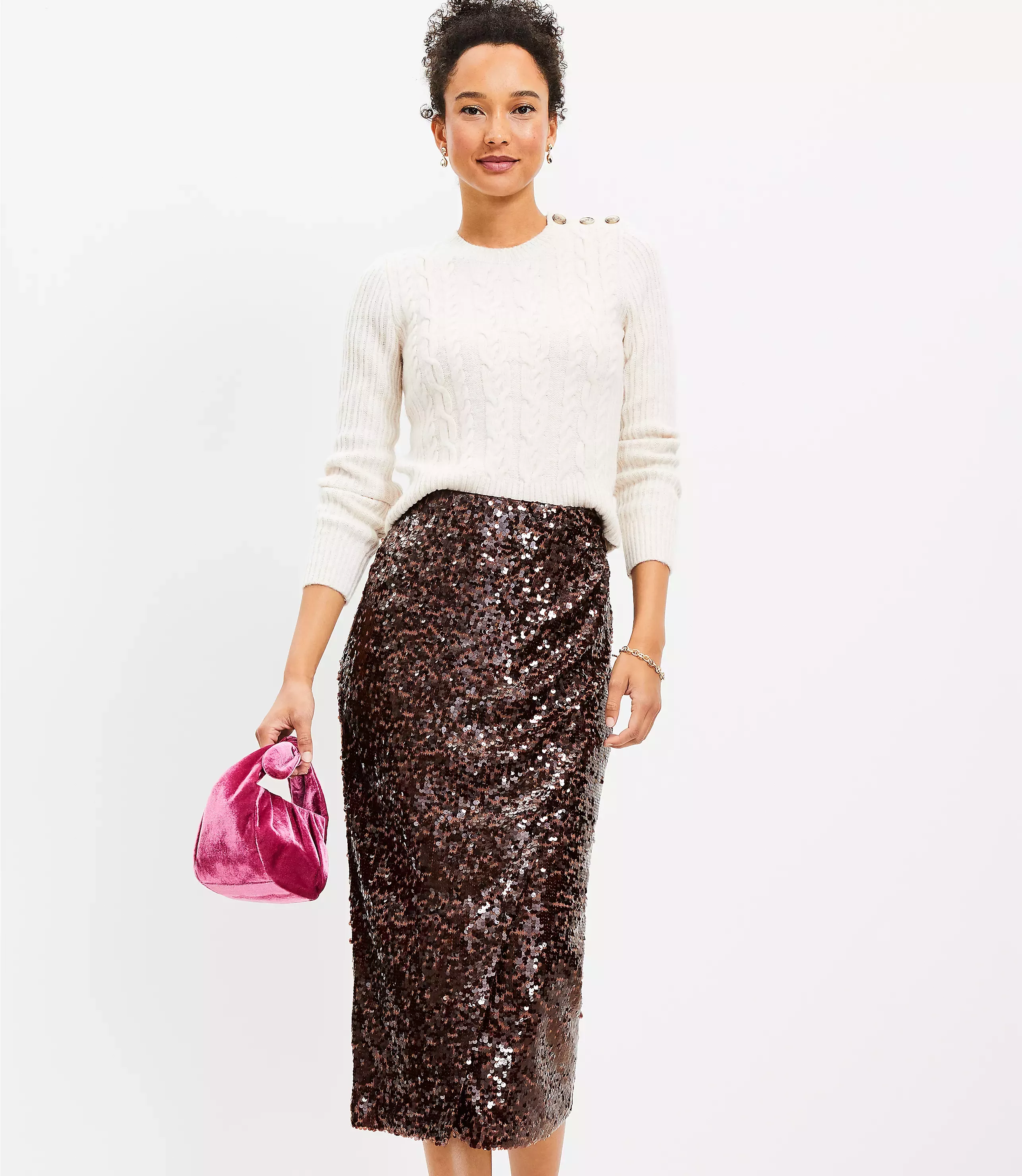 Loft sequin shop pencil skirt