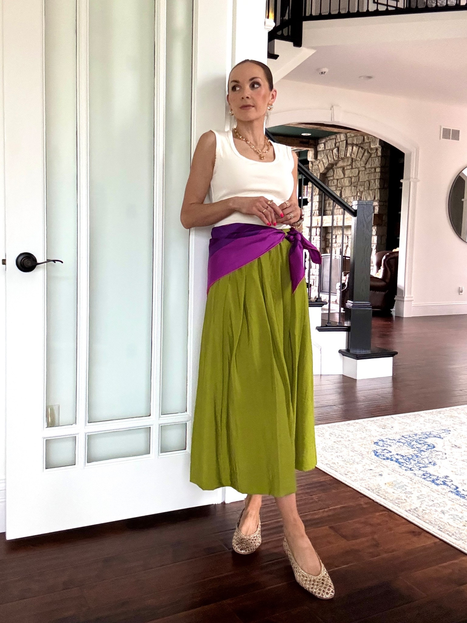 Scarf around the waist trend is a new favorite!!