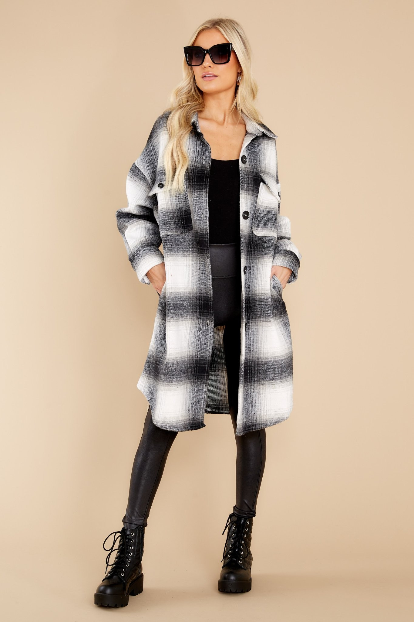 Always Dreaming Black Plaid Shacket | Red Dress 