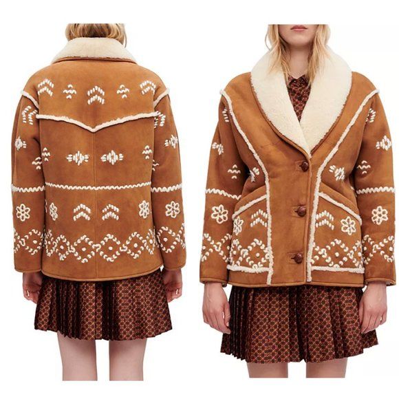 $2,700 Maje Gaboul embroidered wool & real lamb shearling coat ⭐️ | Poshmark