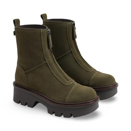 Sam Edelman Cooper Olive Branch Suede Lug Sole Zipper Fashion Ankle Booties | Amazon (US)