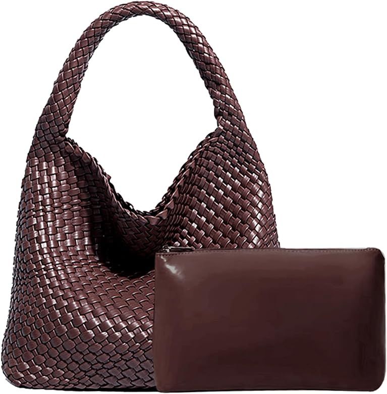 Women Vegan Leather Hand-Woven Tote Handbag Fashion Shoulder Top-handle Bag All-Match Underarm Ba... | Amazon (CA)