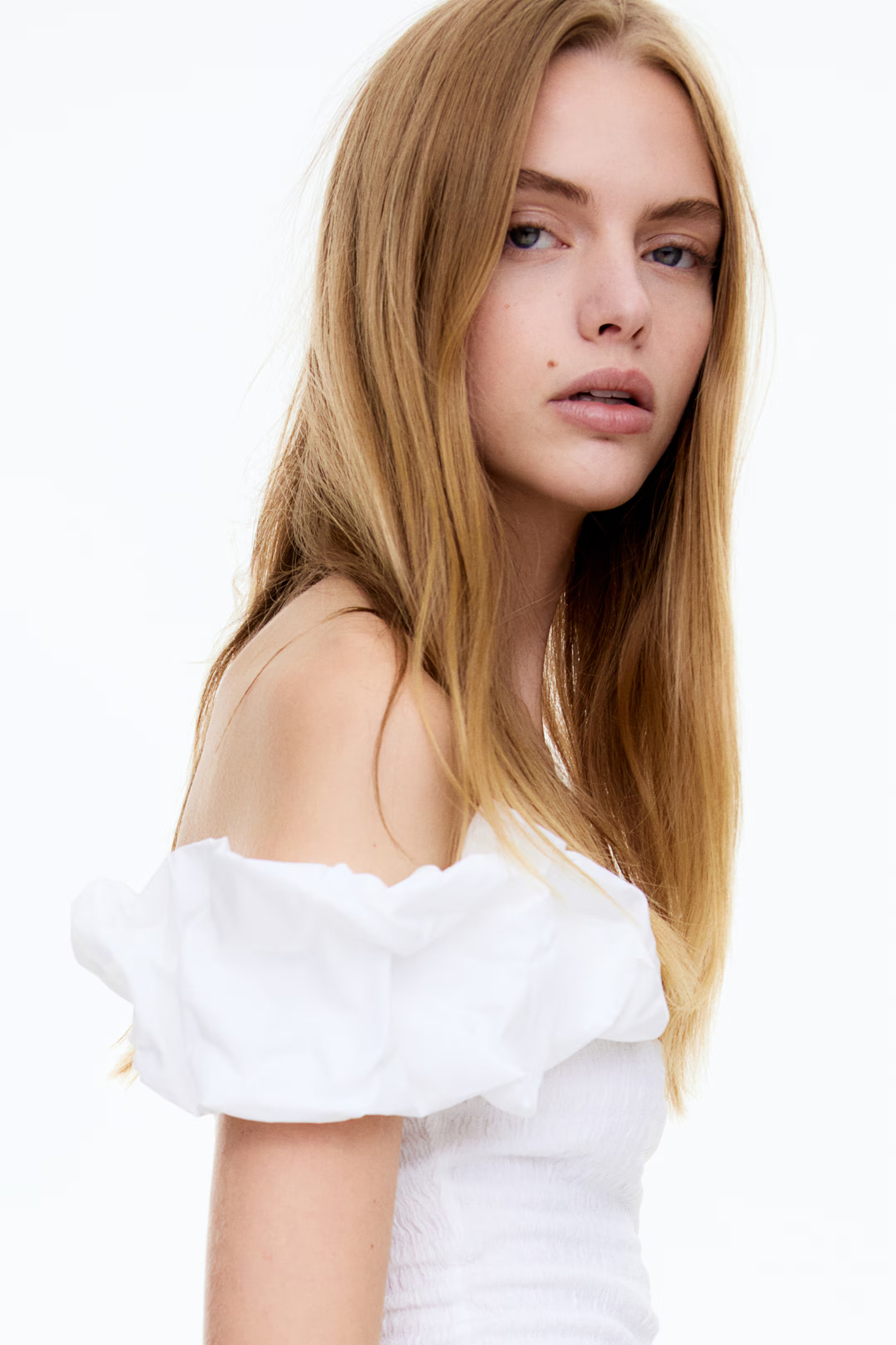 Puff-sleeved Off-the-shoulder Top | H&M (US + CA)