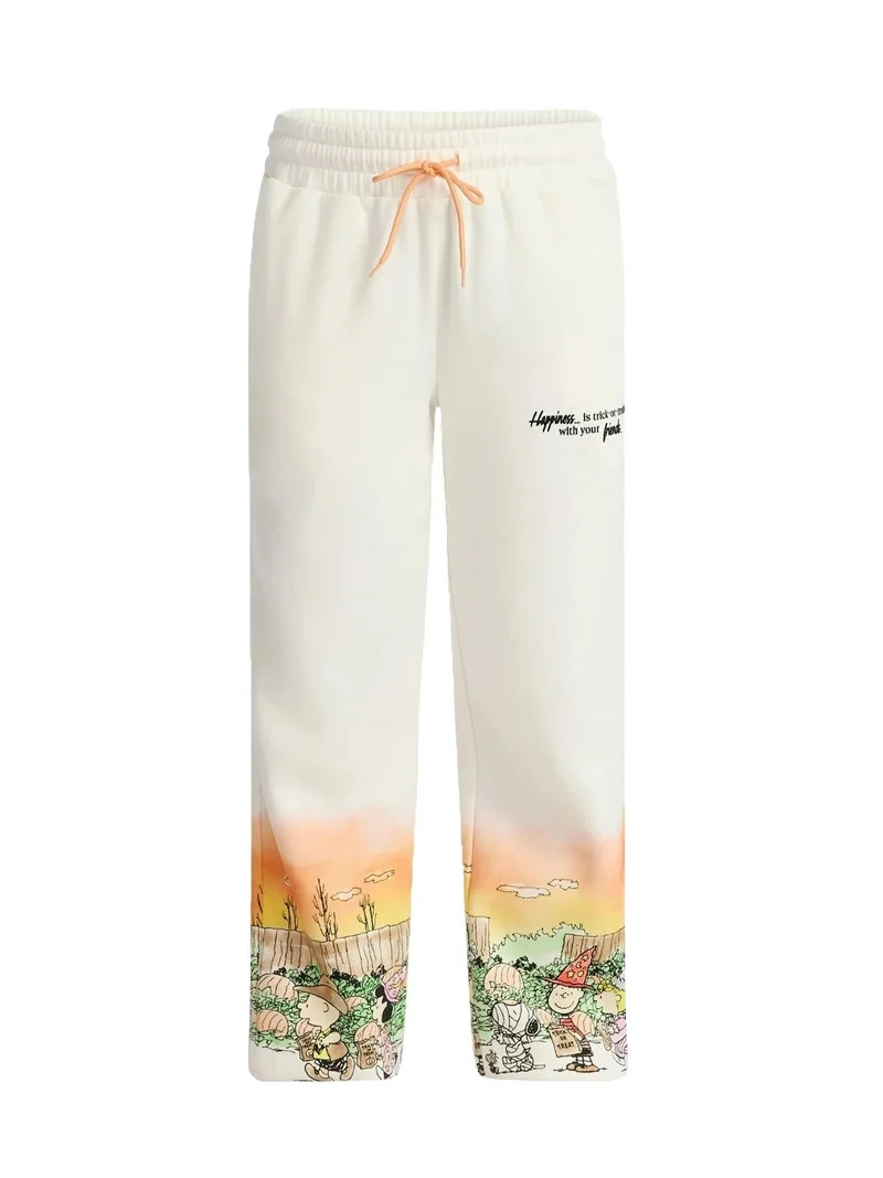 Women's Halloween Peanuts Snoopy Winter White Jogger Pants - 2XL- XS | Walmart (US)