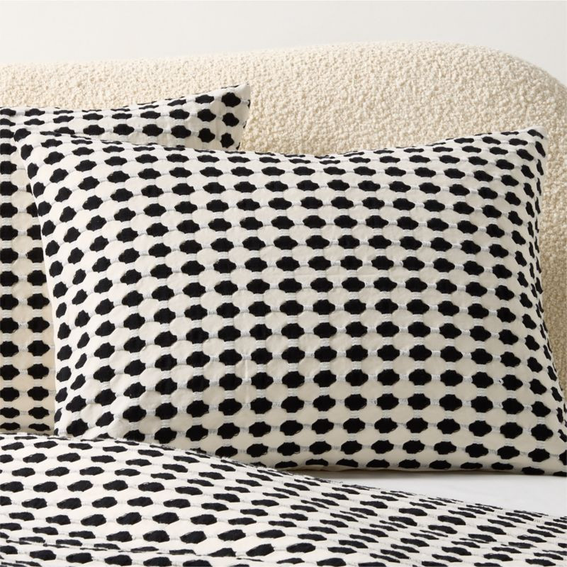 Estela Black and White Organic Cotton Standard Pillow Shams Set of 2 + Reviews | CB2 | CB2
