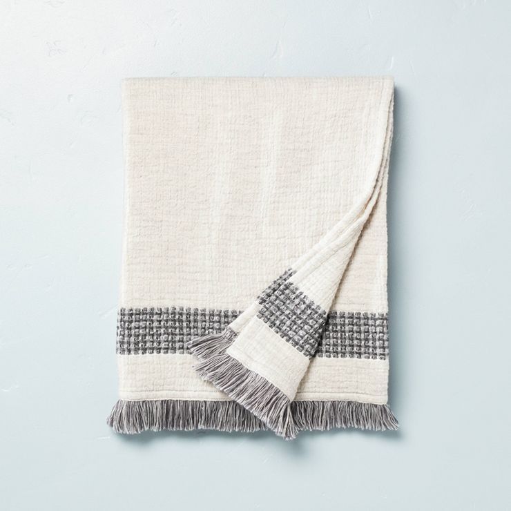 Lightweight Bold Stripes Fringe Throw Blanket - Hearth & Hand™ with Magnolia | Target
