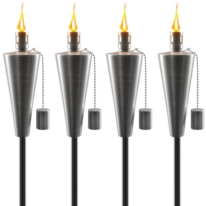 Sorbus Garden Tiki Torches 60" Oil Lamp Fiberglass Wick Set of 4 | Wayfair | Wayfair North America