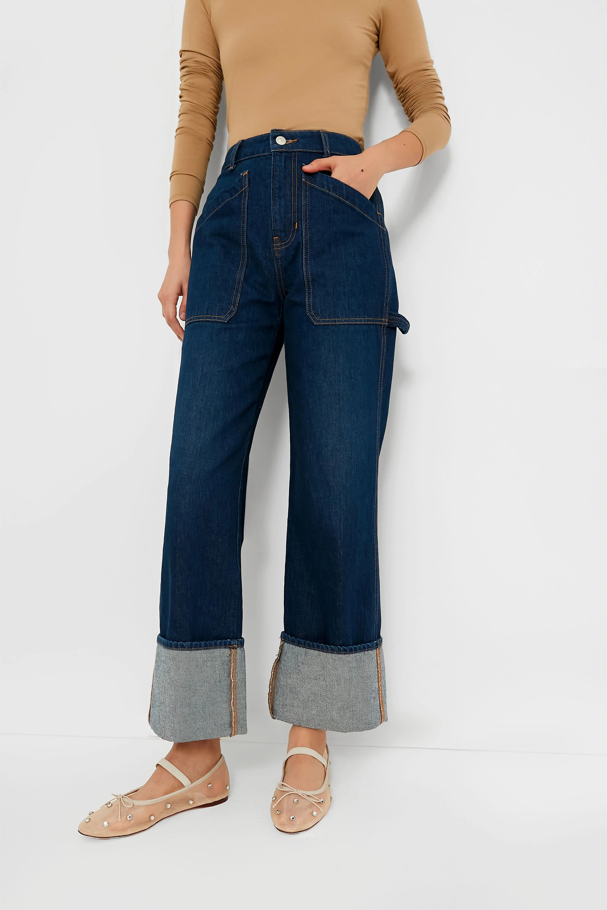 Dusted Oxford Dylan High Rise Straight Leg with Cuff | Tuckernuck (US)