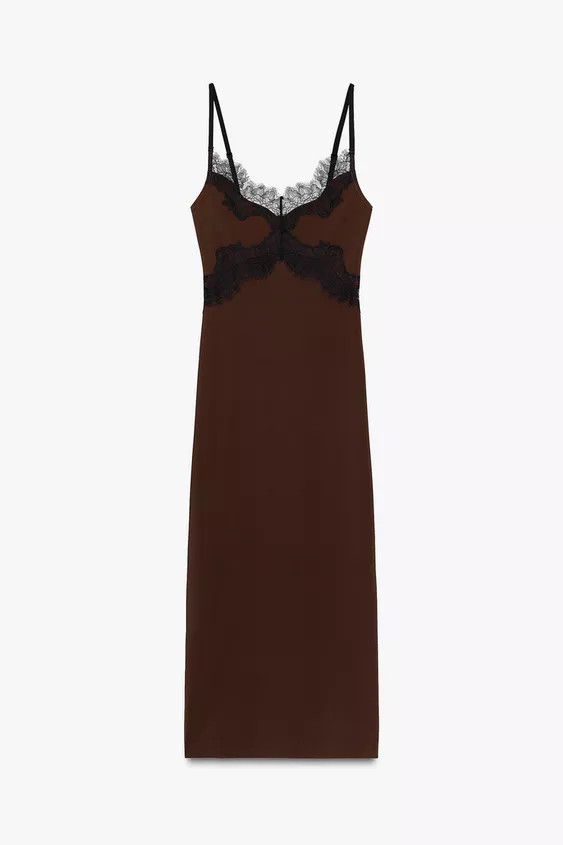 CONTRAST LACE DRESS | Zara US