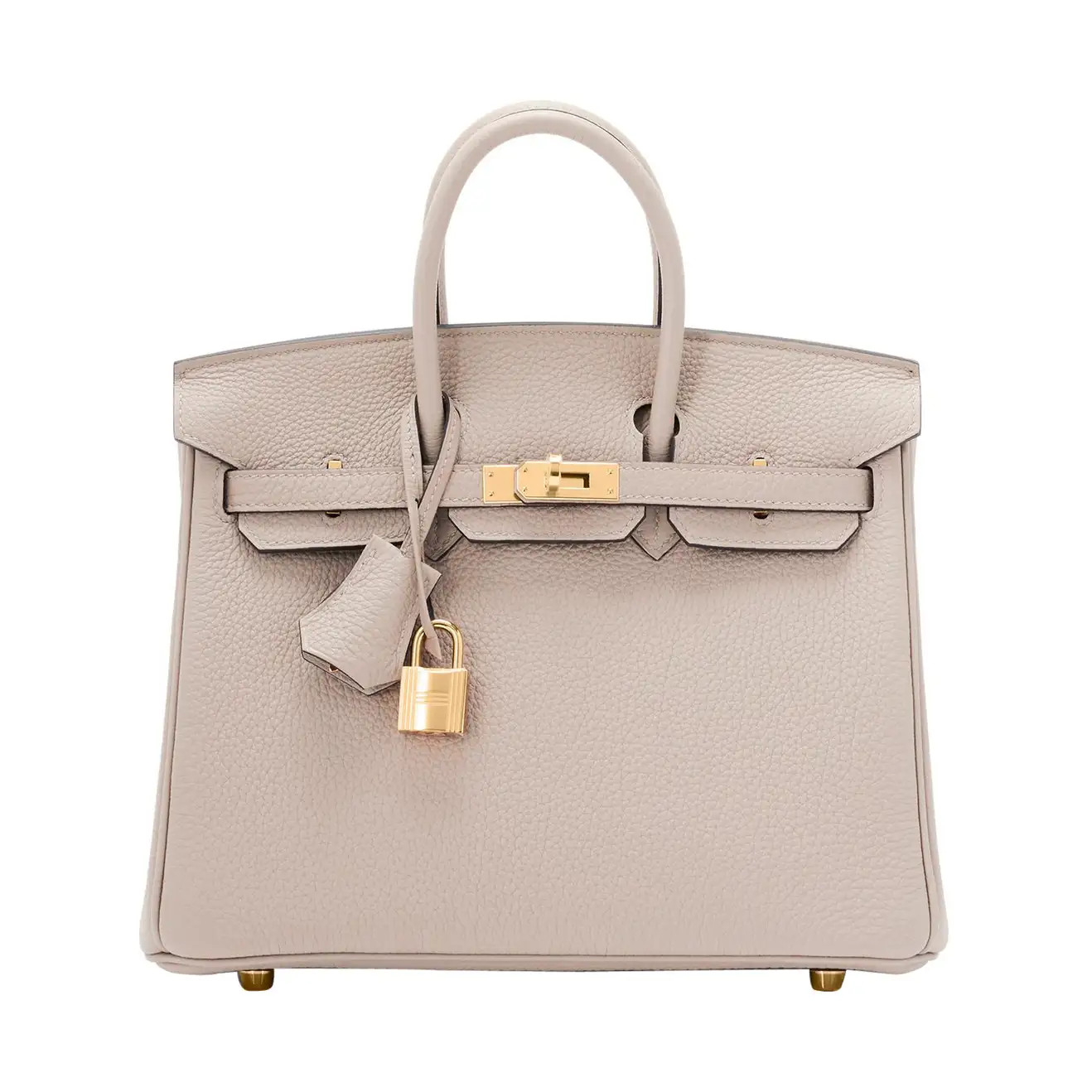 Hermes Birkin 25cm Gris Tourterelle Togo Dove Grey Bag Gold Hardware ULTRA RARE | 1stDibs