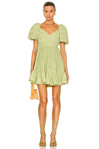 SIMKHAI Cadence Mini Dress in Pear | FWRD | FWRD 