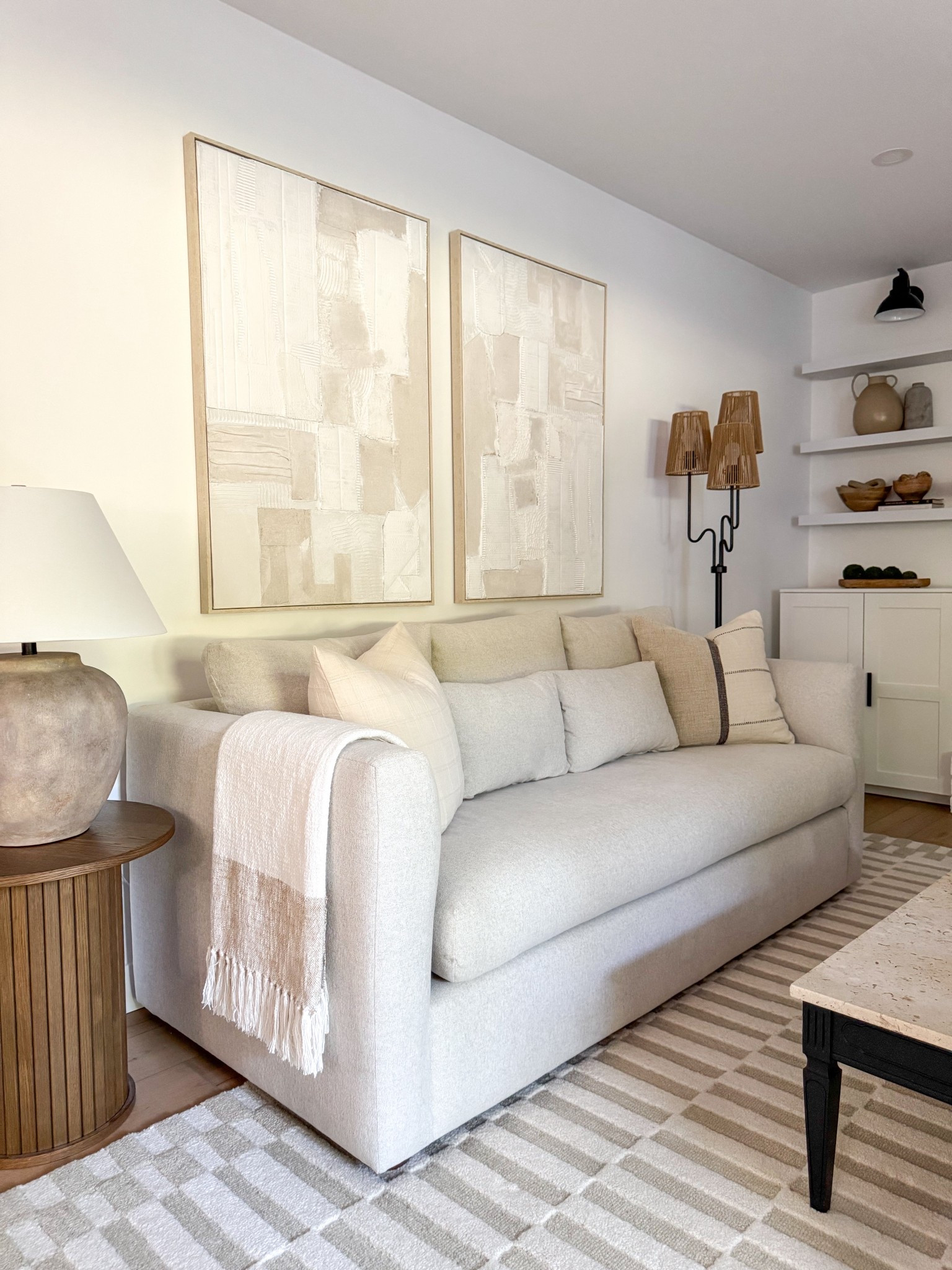A cozy family room upgrade👌🏼

This is the Marina 80” sofa in Clover Ivory, performance fabric paired with the Clayton throw pillow in Boardwalk Ivory.

I wanted sofas that make sense for our family since this is where we hang out the most. Something comfy that we could all cozy up on to watch a movie, but that that still has an elevated look and makes the space feel put together.

#livingroom #sofa #cozyhome #couch #livingroomdecor #neutralhome #homefind

#LTKHome