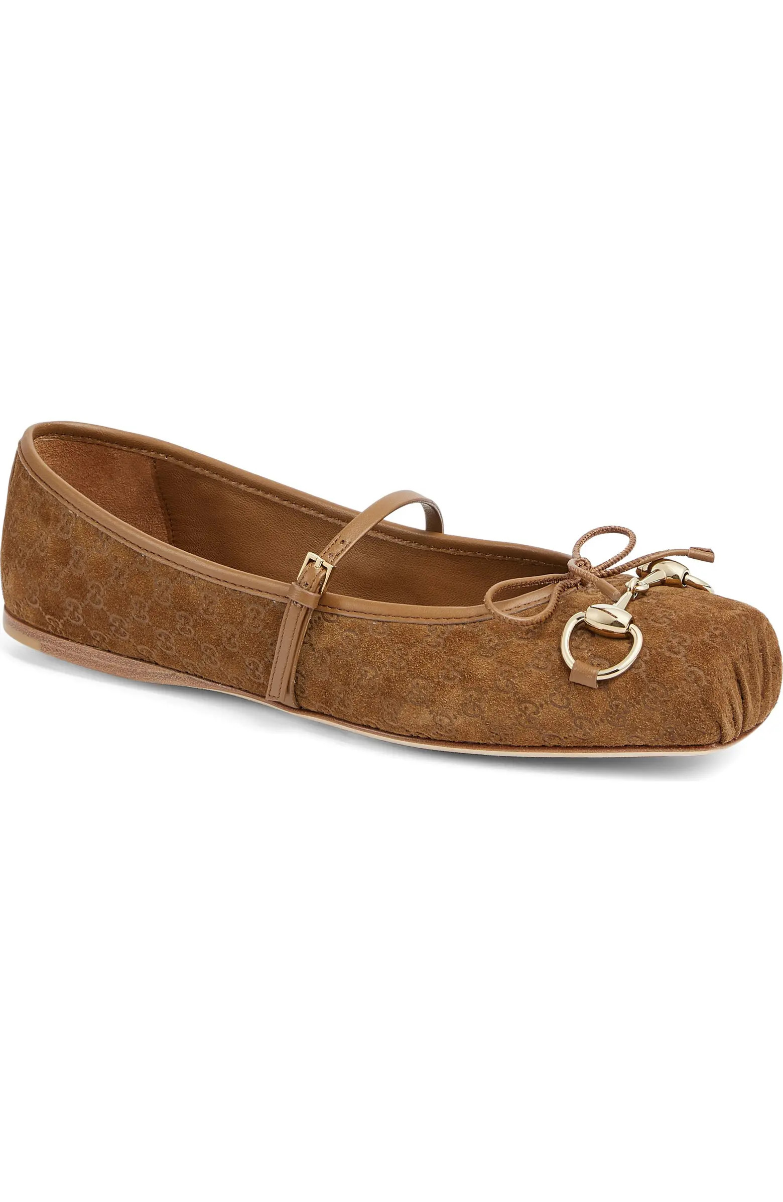 Horsebit Suede Ballet Flat (Women) | Nordstrom