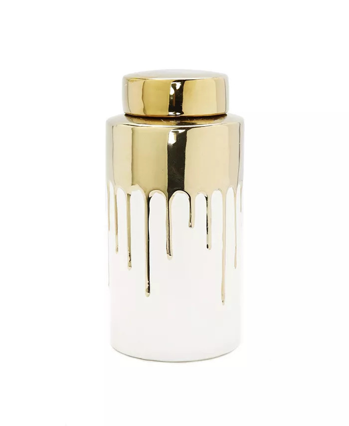 Vivience Tall Jar with Cover and Drip Design - Macy's | Macy's