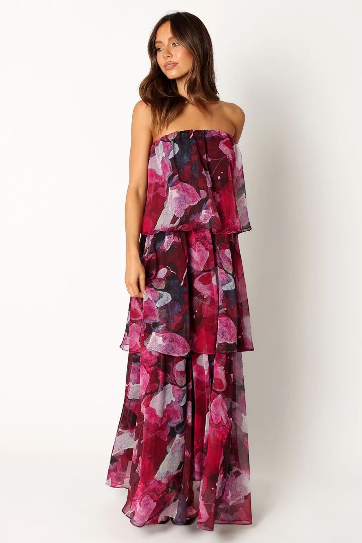 Bloom Strapless Maxi Dress - Purple Floral | Petal & Pup (US)