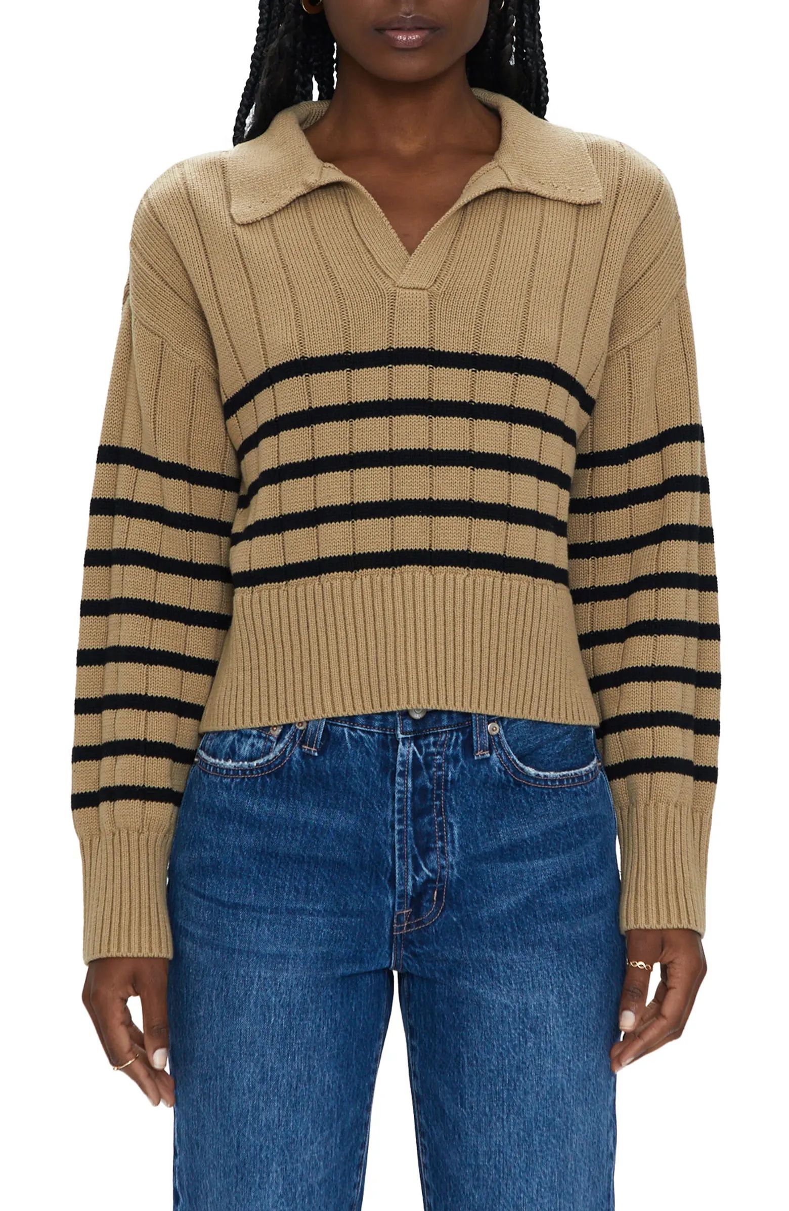 Arlo Stripe Cotton Polo Sweater | Nordstrom