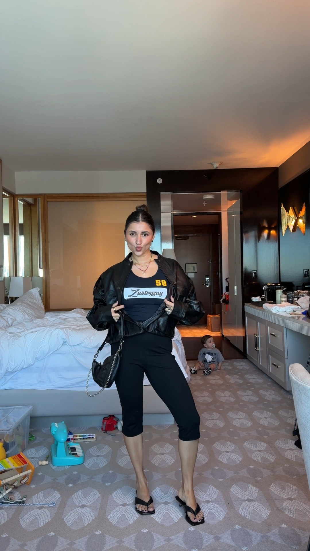 Playoff outfit! Lots of love on this faux leather jacket and loving this capri look.

Fall outfit, fall fashion, baseball 

#LTKParties #LTKStyleTip #LTKFindsUnder100