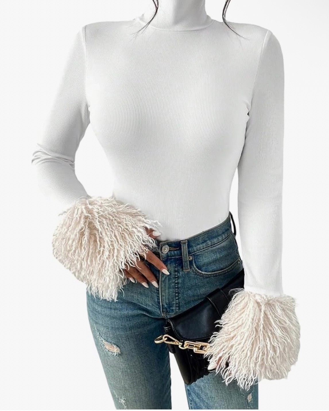 WDIRARA Women's Turtleneck Long Sleeve Bodysuit Tops Fuzzy
Ribbed Knit Dressy Jumpsuits

#LTKBeauty