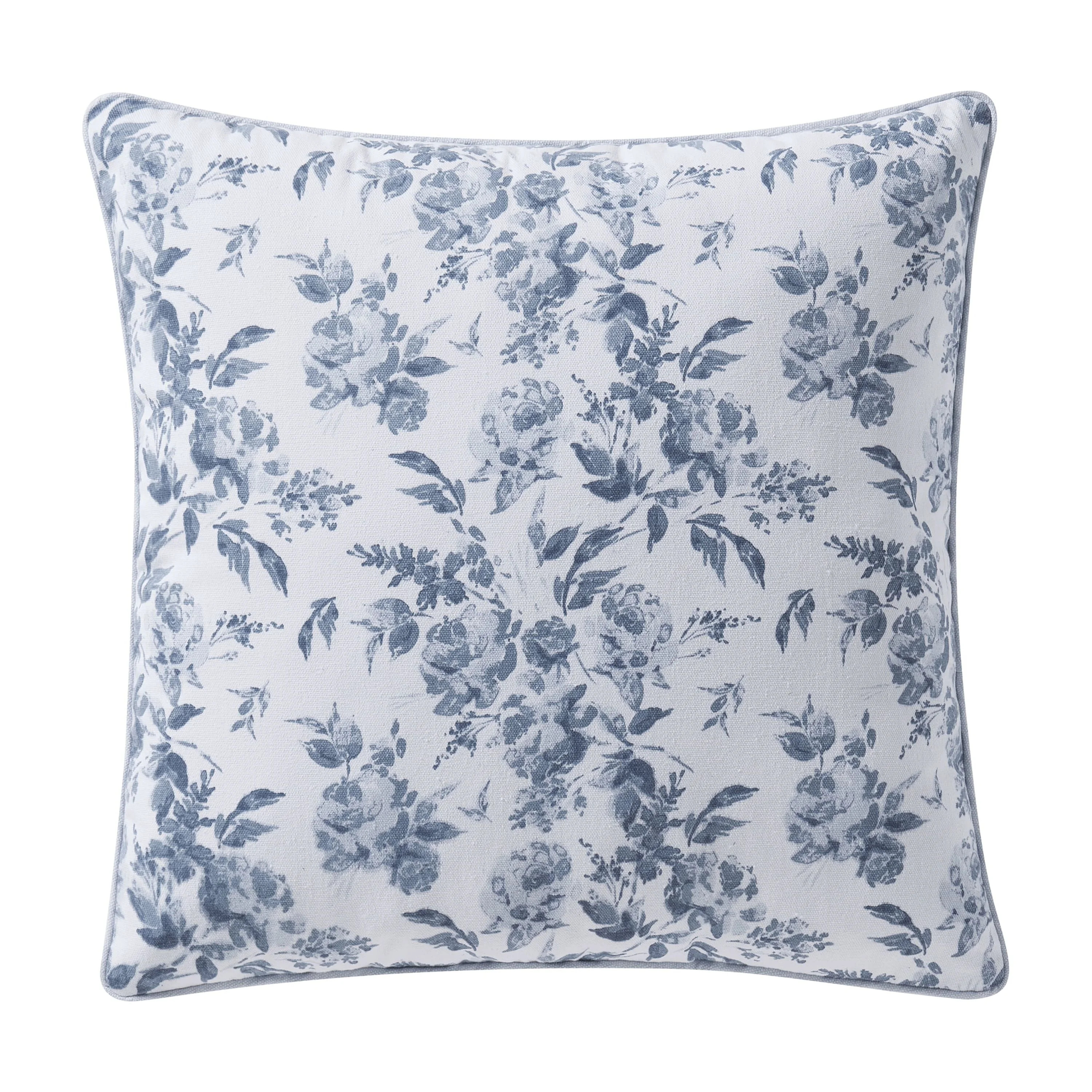 My Texas House 20" x 20" Rebecca Blue Floral Reversible Cotton Decorative Pillow - Walmart.com | Walmart (US)