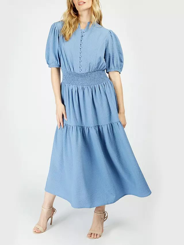 Somerset by Alice Temperley Textured Maxi Dress, Blue | John Lewis (UK)