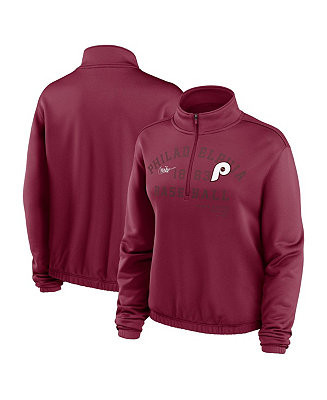 Women's Burgundy Philadelphia Phillies Rewind Splice Quarter-Zip Sweatshirt | Macy's