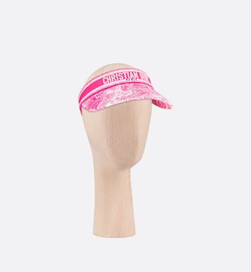 Toile de Jouy Sauvage Visor Ivory and Fluorescent Pink Cotton Blend | DIOR | Dior Beauty (US)
