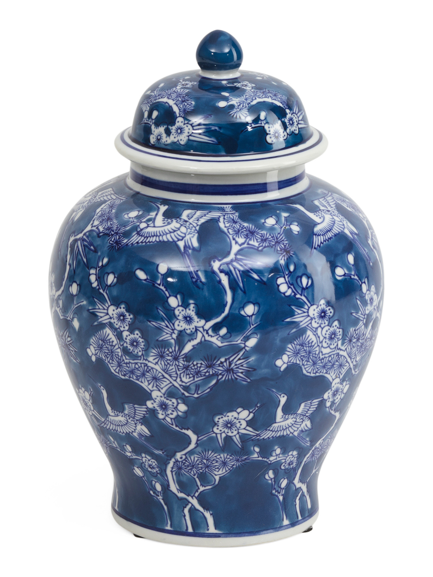 8.25x12 Cherry Blossom Chinoiserie Ceramic Jar With Lid | TJ Maxx