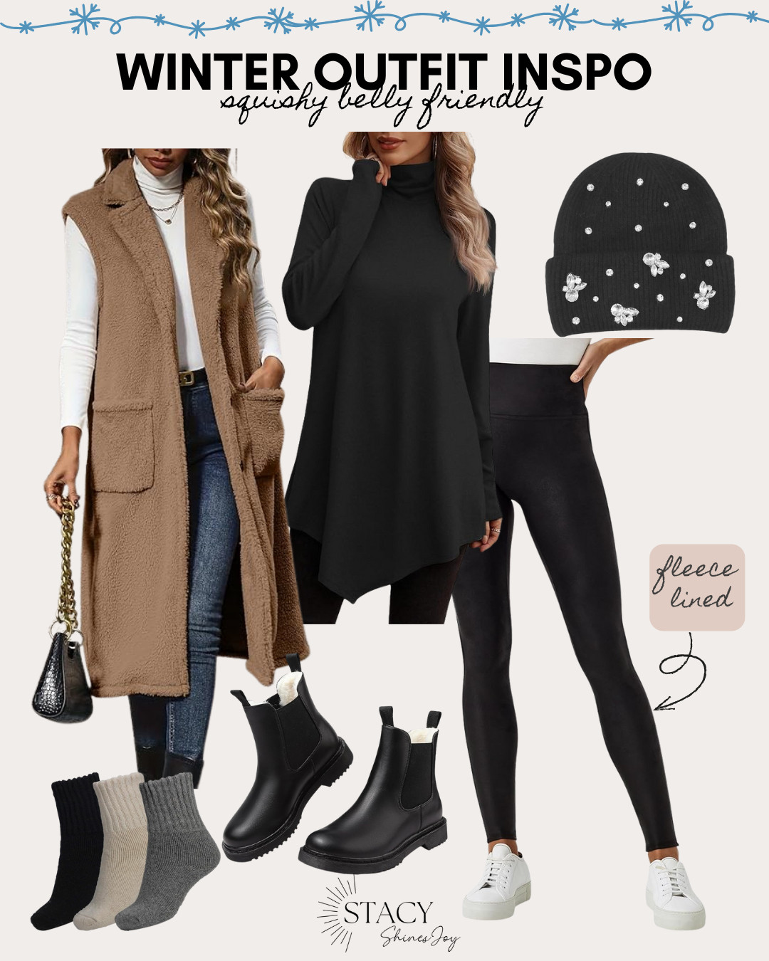 Loving this cozy winter outfit! The fleece vest keeps me warm, and these leggings are so comfortable. Perfect for cold days! ❄️ 

 #LTKootd #LTKmomlife #LTKOver40