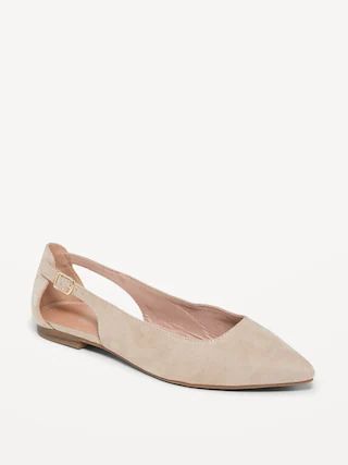 Faux-Suede Slingback Flats for Women | Old Navy (US)