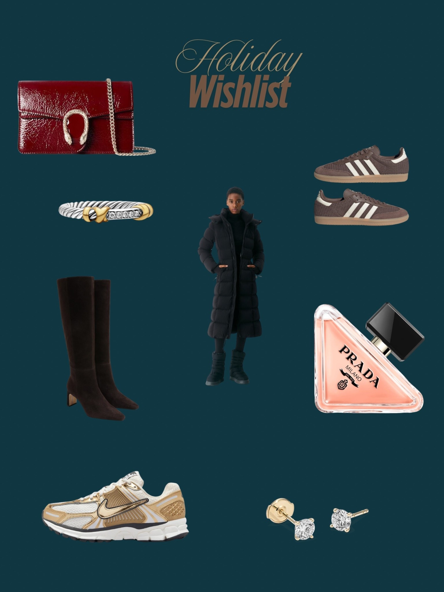 Favorite time of year is upon ussss 🎄— here are some things on my wish list that I would be so happy to get 

#christmastime #wishlist #Christmaswishlist #sambas #aritzia #prada #gucci #nike #davidyurman

#LTKGiftGuide #LTKHoliday #LTKSeasonal
