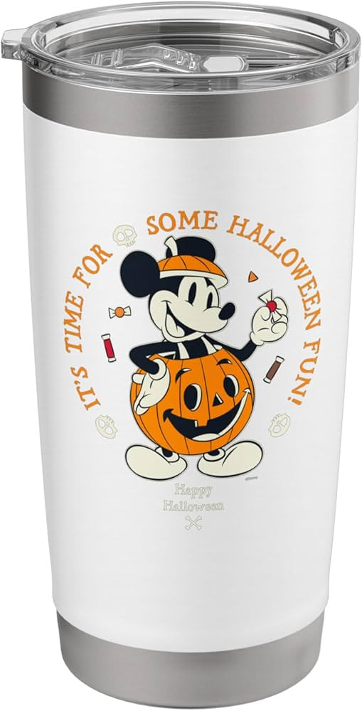Disney Mickey Mouse Time for Halloween Fun Pumpkin Costume Stainless Steel Insulated Tumbler | Amazon (US)