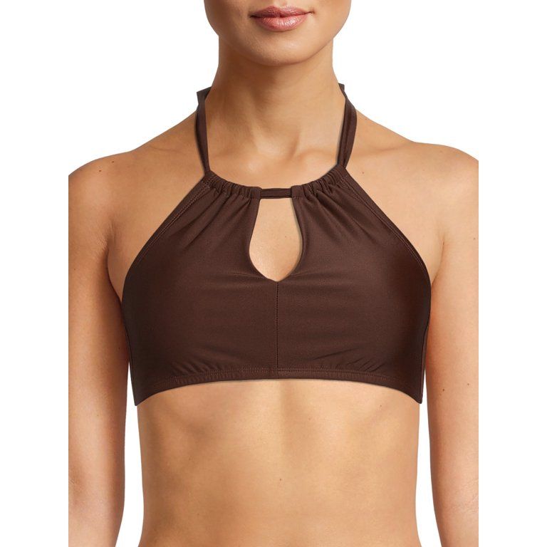 Time and Tru Women’s High Neck Keyhole Swimsuit Top | Walmart (US)