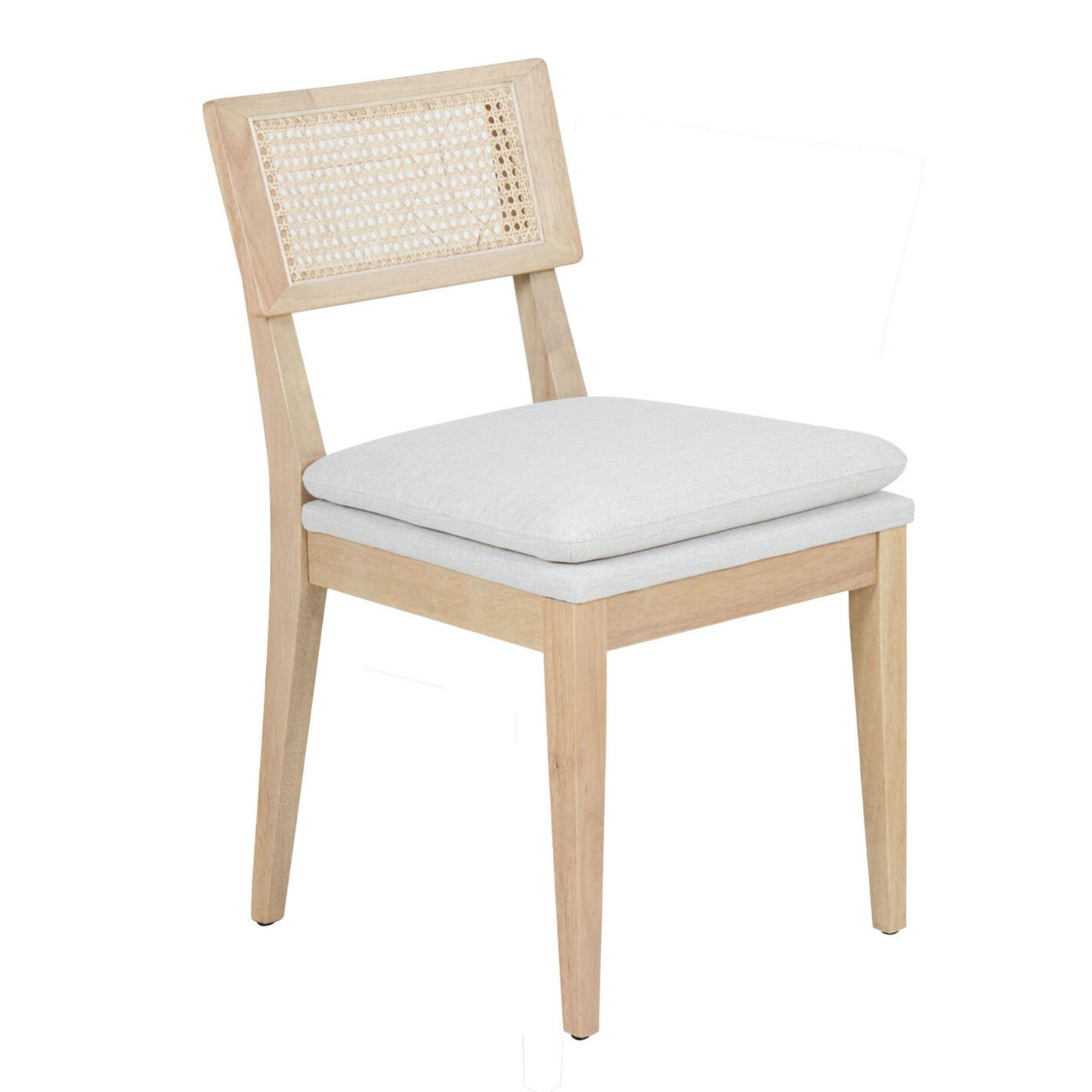 Bayo Wood and Cane Upholstered Dining Chair 2 Piece Set - World Market | World Market