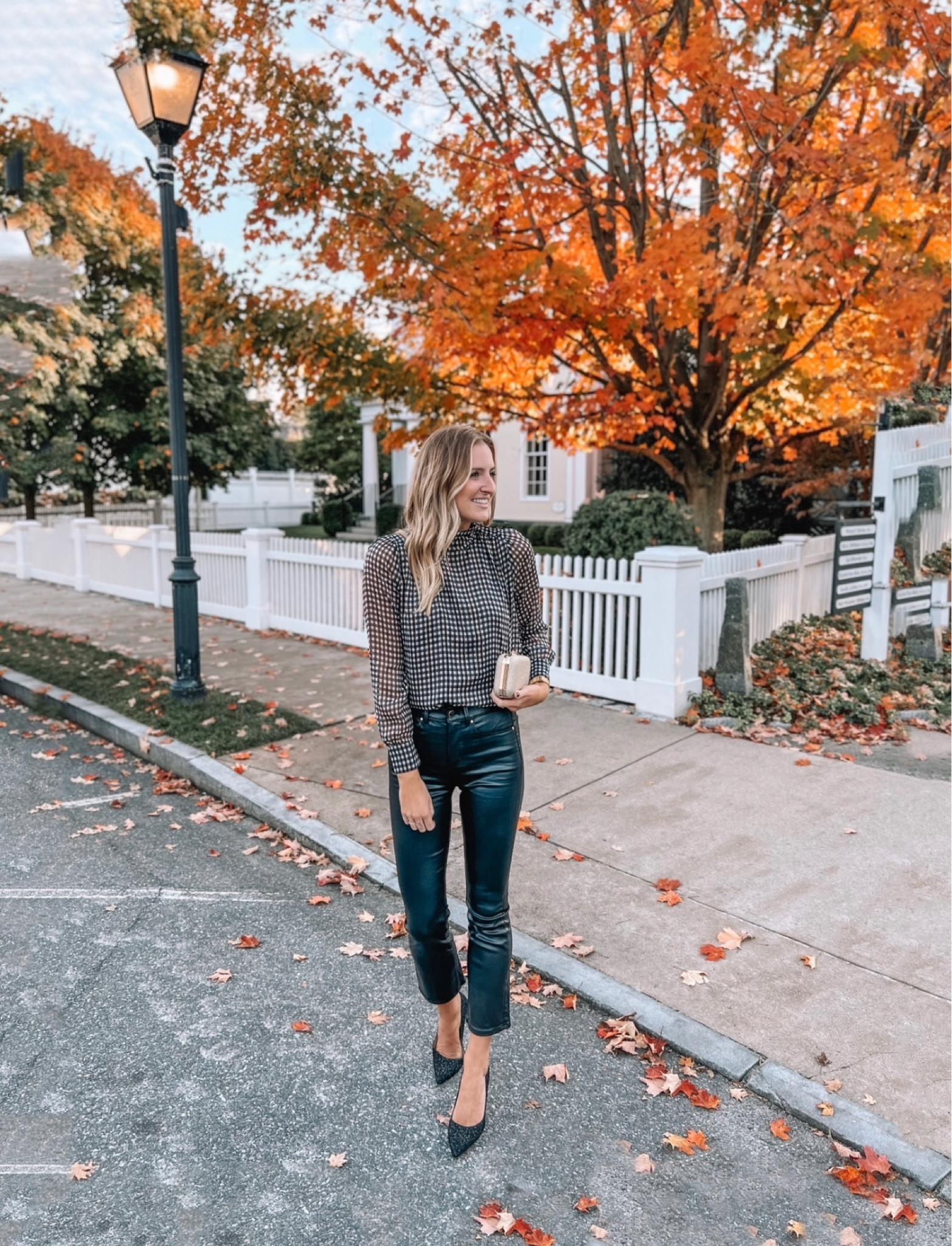 Thanksgiving outfit: shimmer houndstooth top and coated jeans. From Ann Taylor 

#LTKHoliday #LTKSeasonal #LTKstyletip