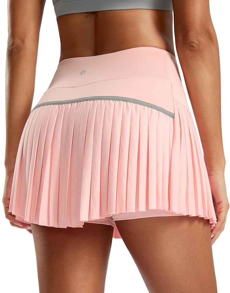 SANTINY Pleated Tennis Skirt for Women with Pockets High Waisted Athletic Golf Skorts with Shorts... | Amazon (US)