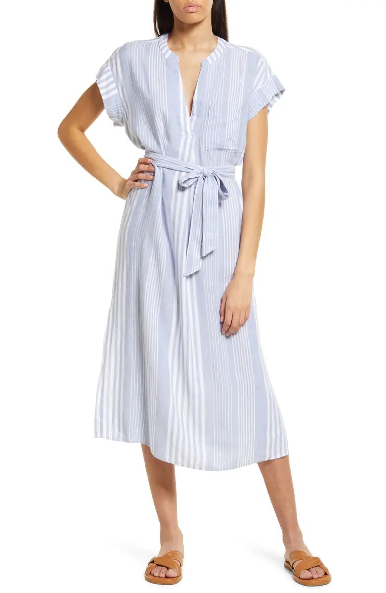 Suri Stripe Rayon & Linen Dress | Nordstrom