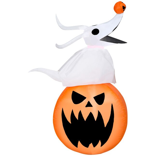 Gemmy 3.51-ft Lighted Disney The Nightmare Before Christmas Zero Pumpkin Inflatable | Lowe's