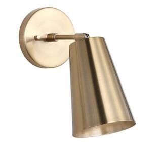 SAFAVIEH Leonardo 1-Light Brass Gold Sconce-SCN4020A - The Home Depot | The Home Depot