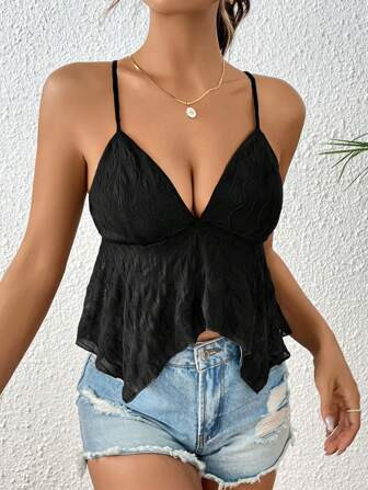 SHEIN VCAY Stevige Asymmetrische zoom Cami-top | SHEIN