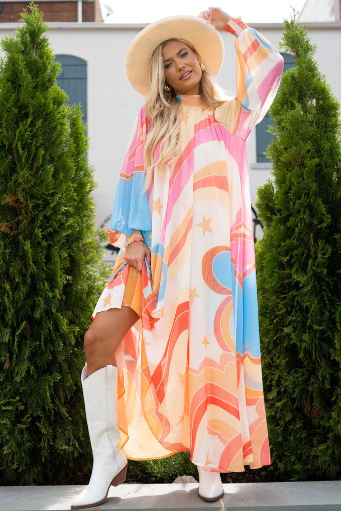 Can You Imagine Pink Multi Print Maxi Dress | Red Dress 