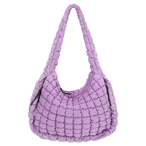 Juoxeepy Quilted Tote Bag Large Quilted Carryall Puffer Shoulder Bag Lightweight Puffy Padding Hobo Bags Puffy Bags | Amazon (US)