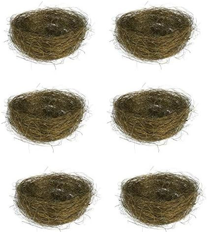 6pcs Artificial Bird Nest Birdhouses Garden Nature Art Craft Wedding Home Decoration - Coffee | Amazon (US)
