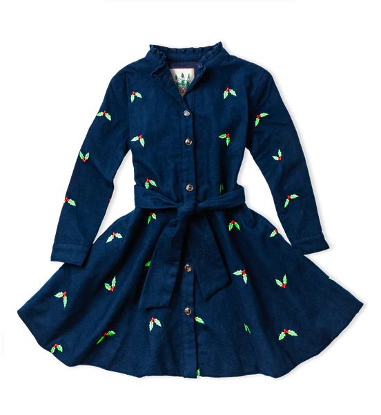 Christmas Holly Kids Flannel Dress | Kiel James Patrick